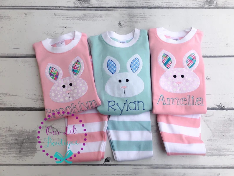 PRE-ORDER - Easter Bunny Pajamas - Easter Pajamas - Girls Pajamas - Girls Easter Pajamas - Bunny ... | Etsy (US)