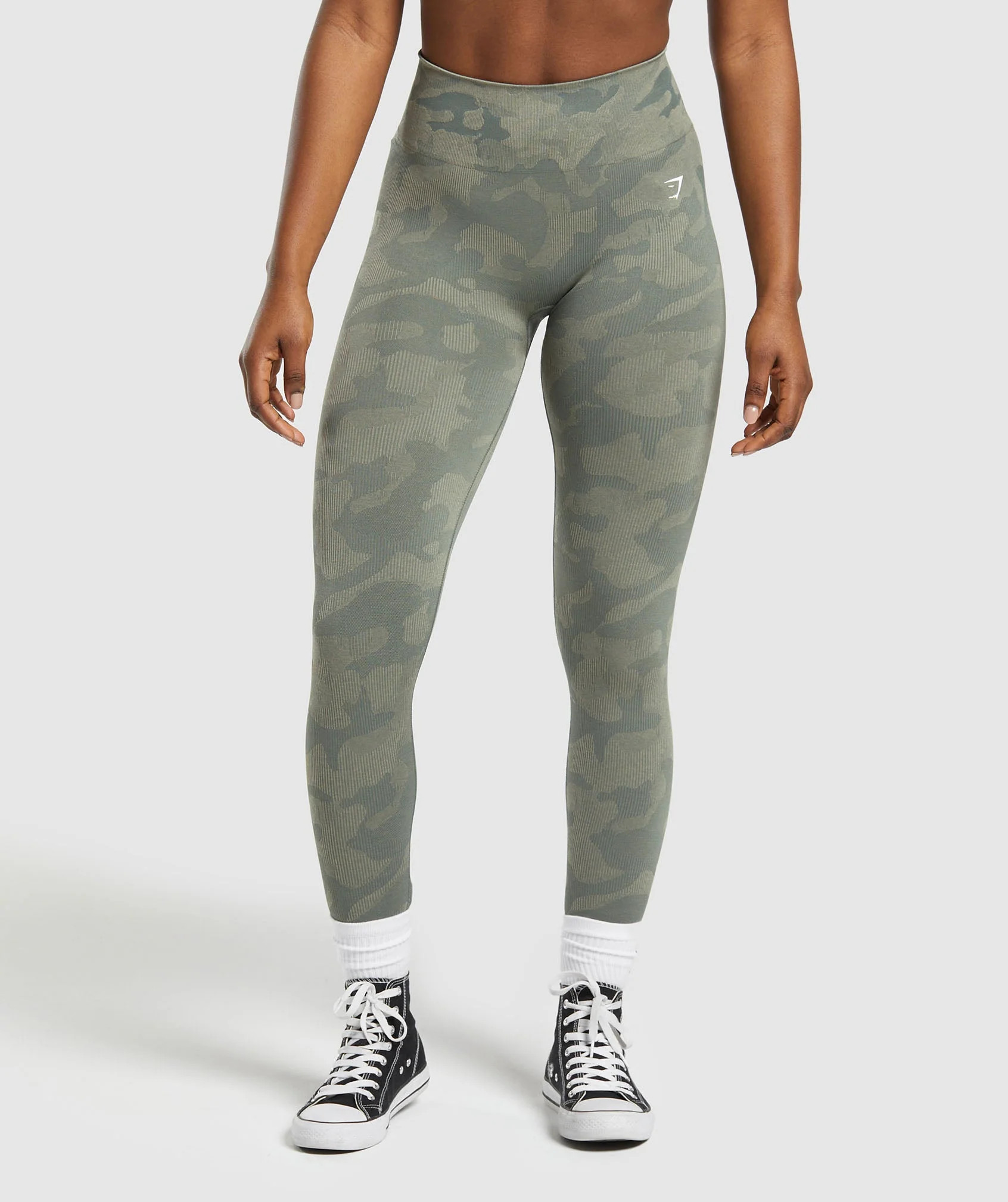 Gymshark Adapt Camo Seamless Leggings - Unit Green/Chalk Green | Gymshark US
