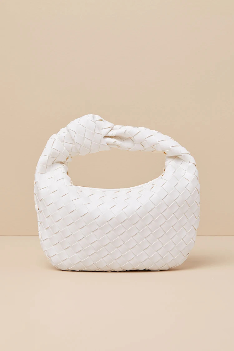 Mejia White Woven Knotted Handbag | Lulus