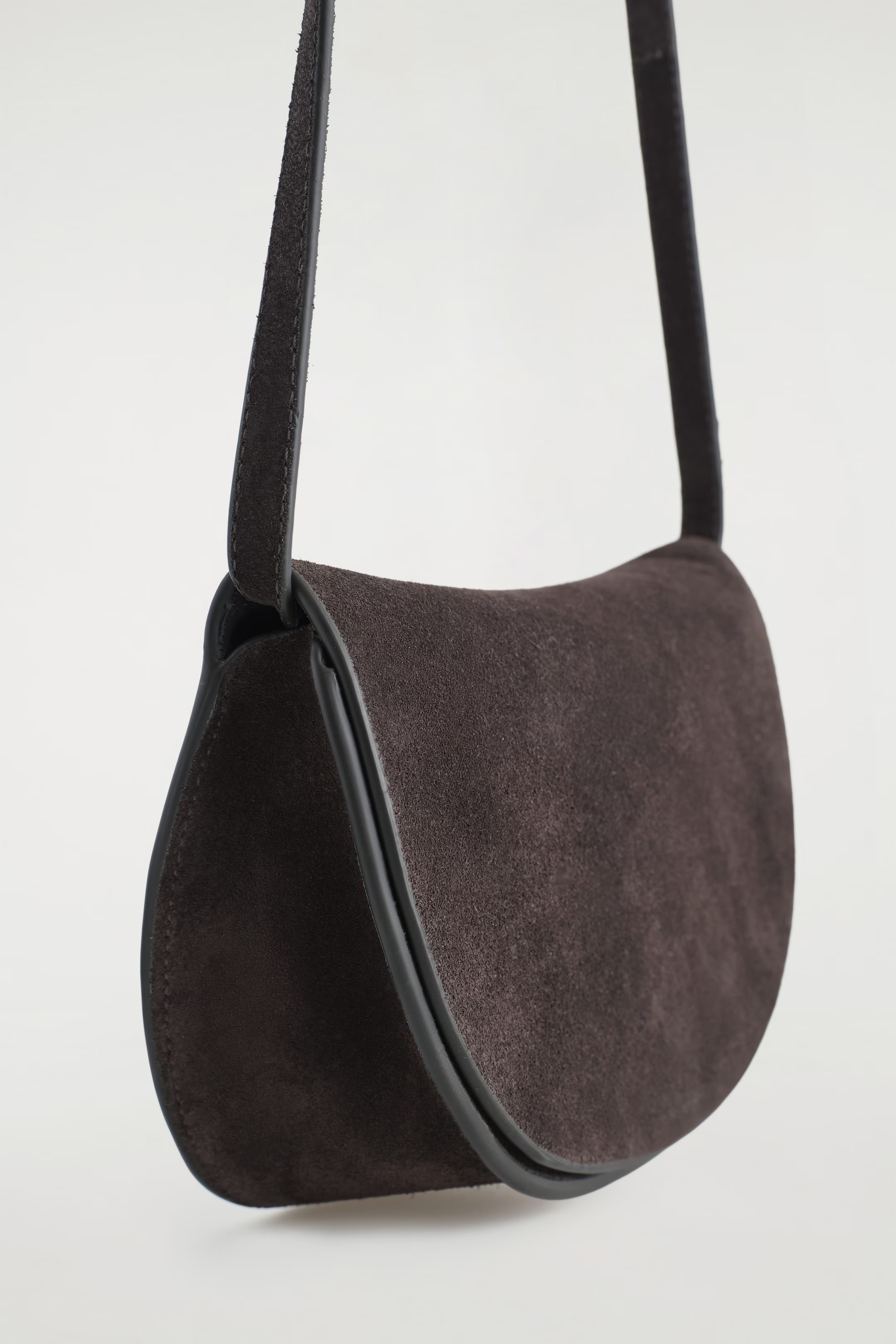 CURVED CROSSBODY BAG - SUEDE - DARK BROWN | COS | COS UK