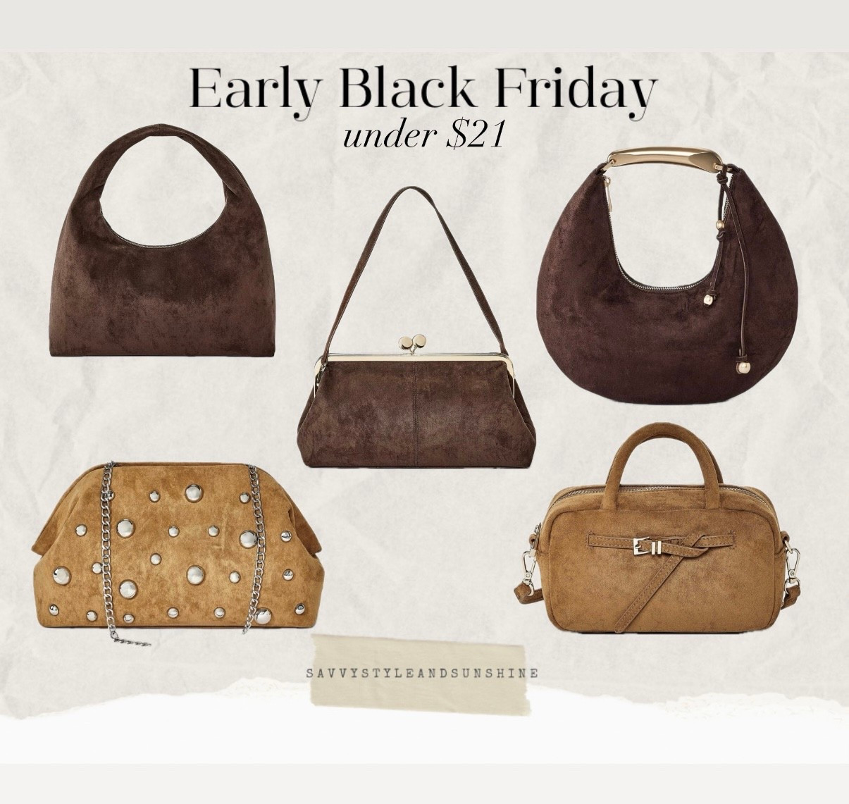 Faux suede bags on sale $21 and under! Gifts for her

#LTKFindsUnder50 #LTKSaleAlert #LTKGiftGuide