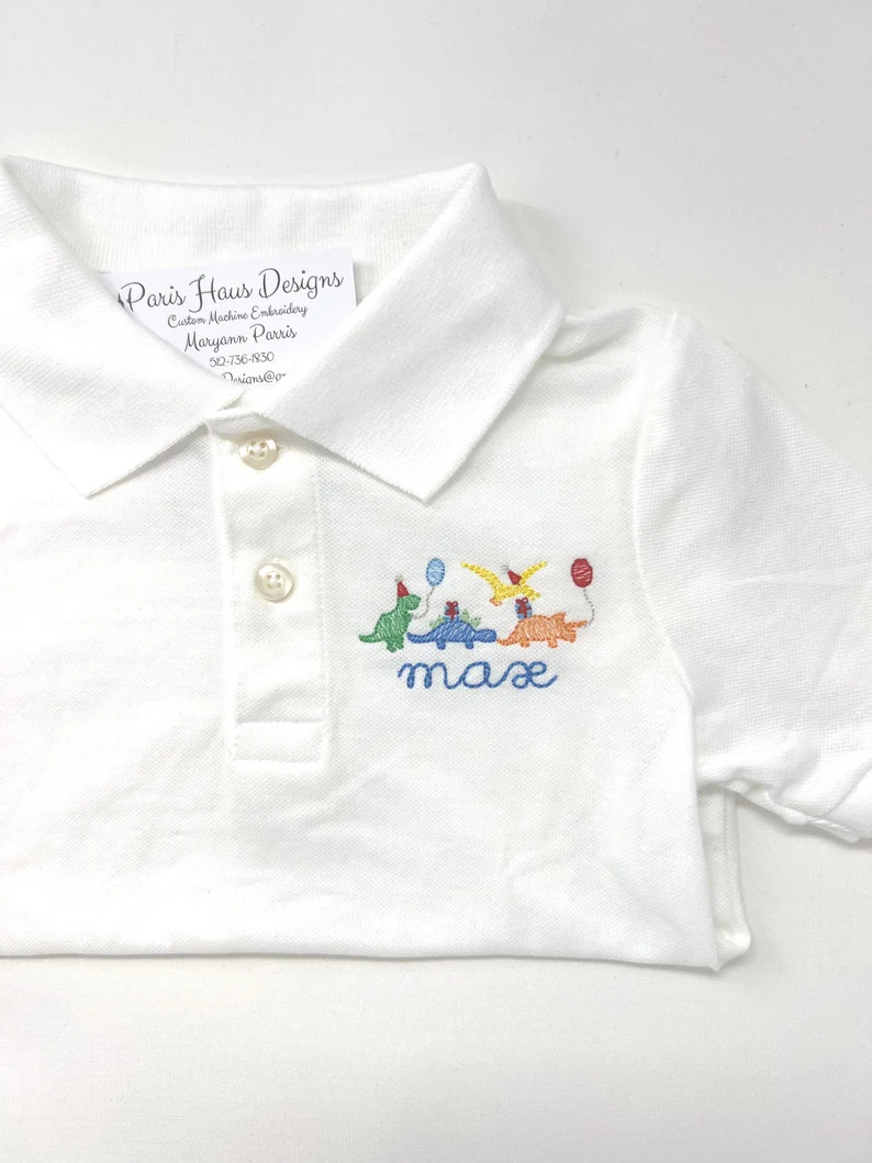 Boys Birthday Dinosaur Monogram Polo Design | Etsy | Etsy (US)