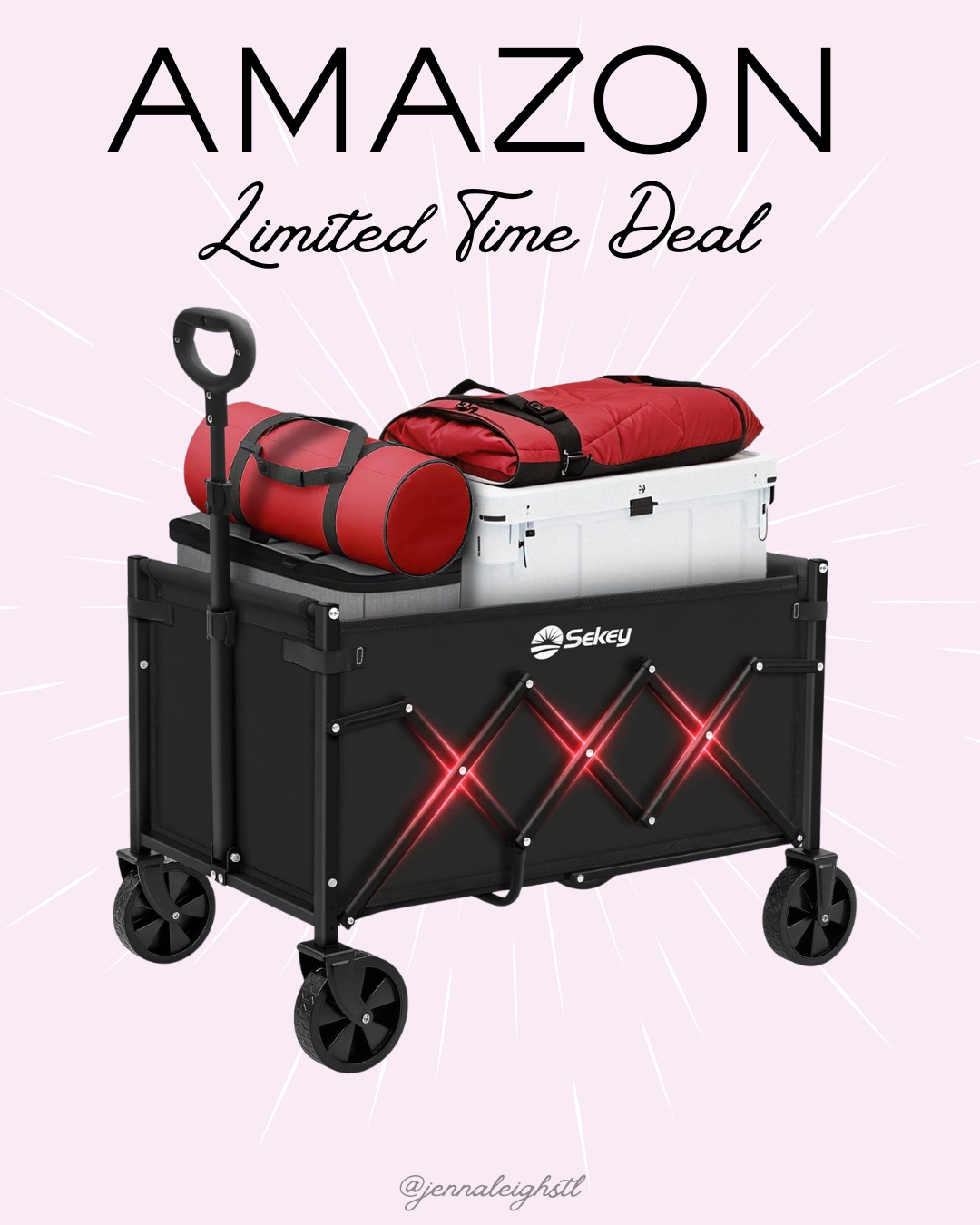 Amazon limited time deal on this foldable wagon cart with a 220 lb capacity and it is 25% off. Perfect for hauling everything to summer sports, park days, and all your outdoor adventures. 

 #LTKSeasonal #LTKActive #LTKKids