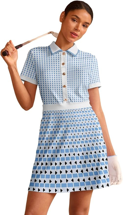 ACEGOLFS Women's Golf Tennis Dress Short Sleeve Collared Workout Athletic Dresses UPF 50+ Casual ... | Amazon (US)