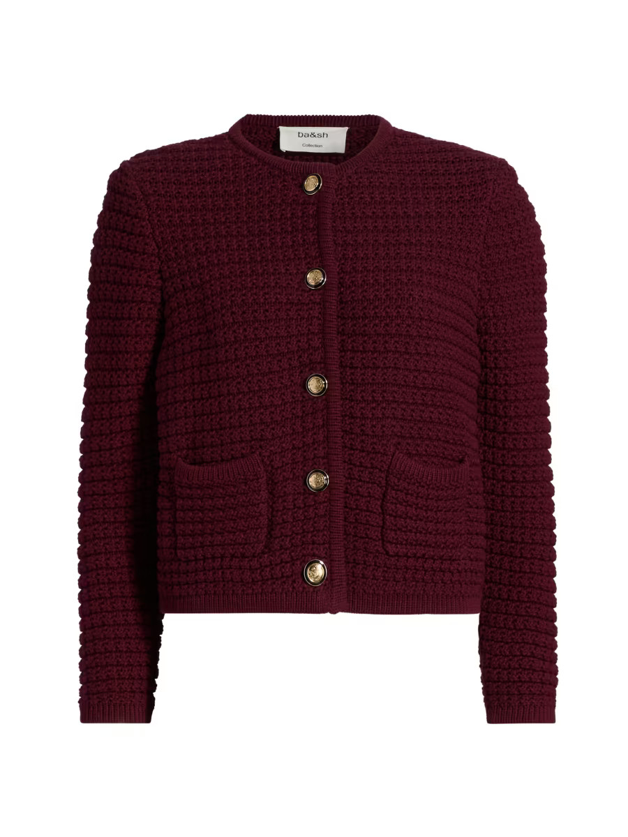 ba&sh Gaspard Cotton-Blend Knit Cardigan | Saks Fifth Avenue | Saks Fifth Avenue