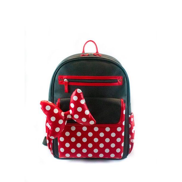 Disney Adjustable Shoulder Strap Large Capacity Stylish Backpack Diaper Bags, Red & Black, 3 Piec... | Walmart (US)