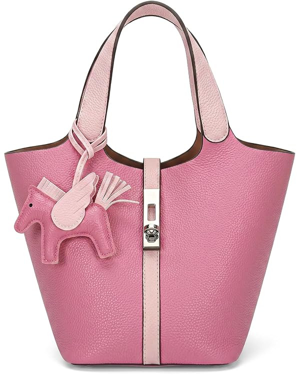 Tote Bag for Women Vegan Leather Bucket Purse for Women Top Handle Handbag Shoulder Bag with Deta... | Amazon (US)
