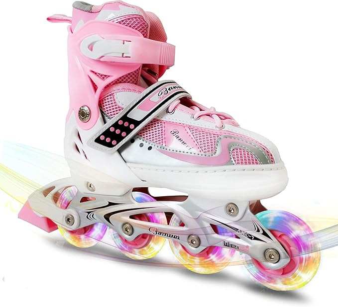MammyGol Adjustable Inline Skates for Kids,Roller Skates with Featuring All Illuminating Wheels -... | Amazon (US)