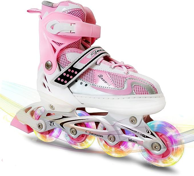 MammyGol Adjustable Inline Skates for Kids,Roller Skates with Featuring All Illuminating Wheels -... | Amazon (US)