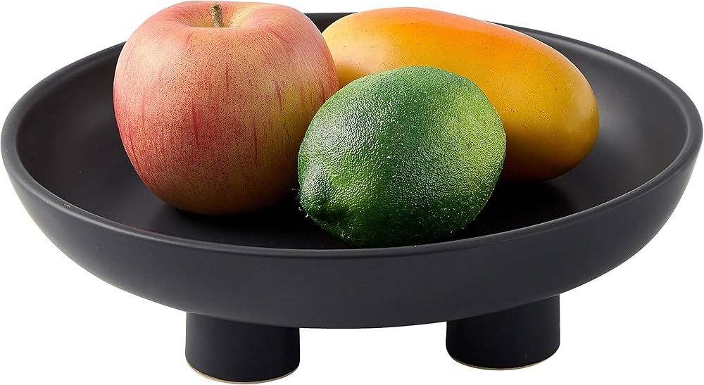Denique Ceramic Fruit Bowl for Kitchen Counter, 10inch Pedestal Bowl Decorative Bowl for Table Co... | Amazon (US)
