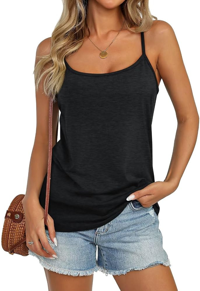 Micticsi Womens Spaghetti Strap Tank Tops Loose Fit Sleeveless Camisole | Amazon (US)