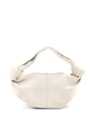 Bottega Veneta Pre-Owned Double Knot Leather Mini Hobo Bag | White | FARFETCH | Farfetch Global