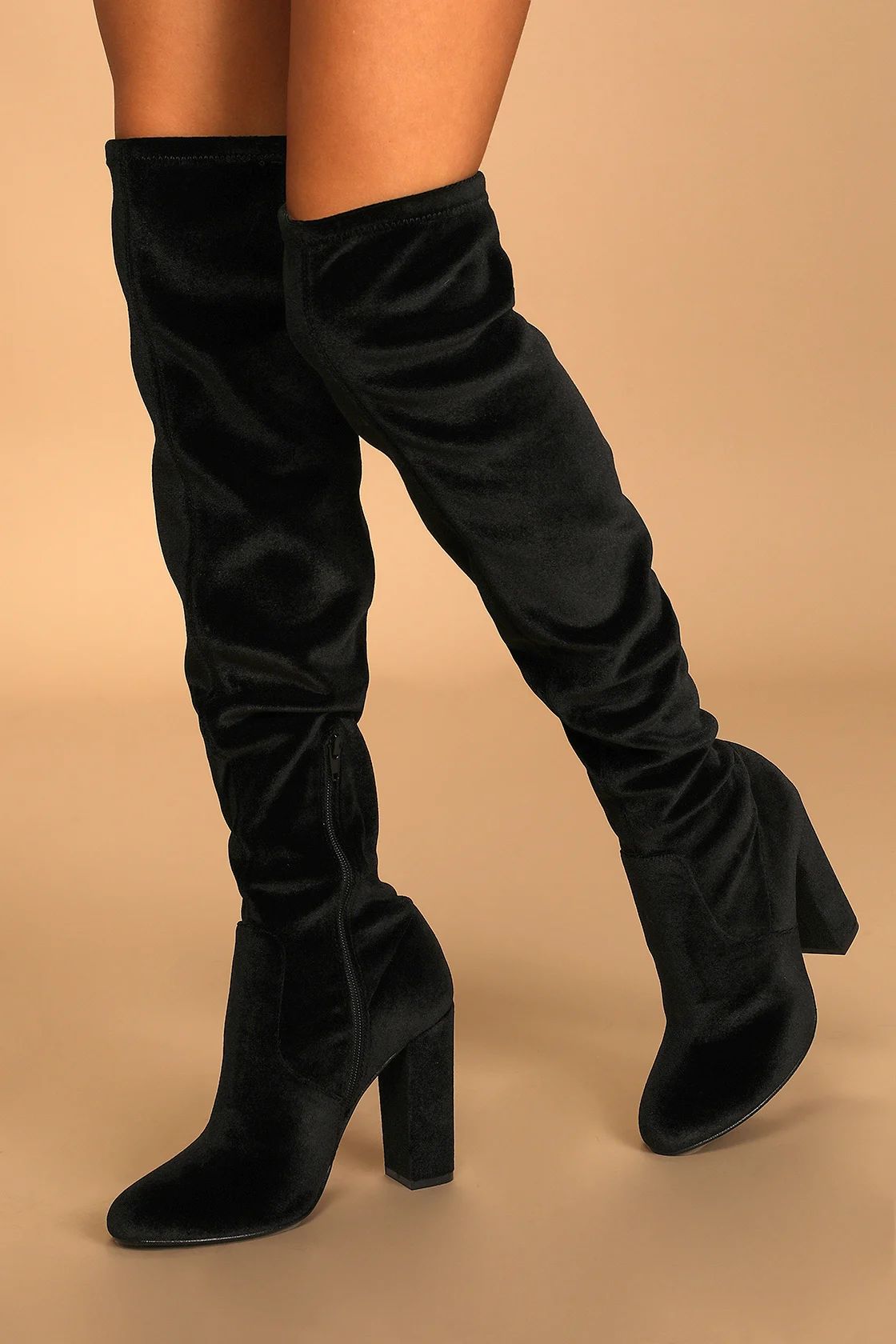 Linzy Black Suede Over the Knee Boots | Lulus (US)