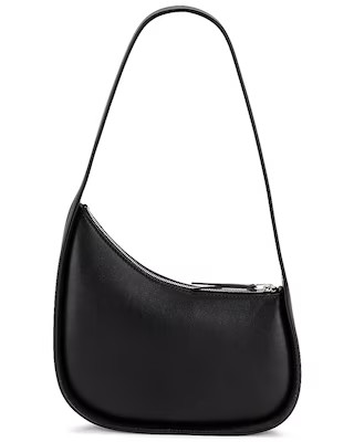 The Row Leather Half Moon Bag in Black PLD | FWRD | FWRD 
