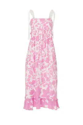 Pink Floral Midi Dress | Rent the Runway