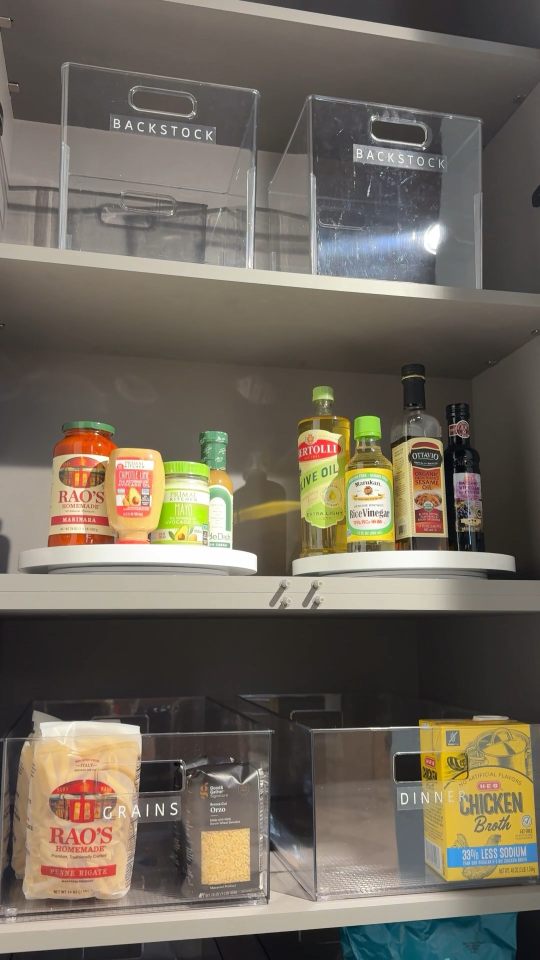 If you have deep kitchen cabinets, you know how easily things get lost in the back. These clear bins are one of my favorite solutions because they act like built-in drawers—simply pull the bin forward to see everything at once instead of digging through the cabinet.

On the top shelf, turntables make it easy to access items that would normally disappear in the back, and the larger bins are perfect for backstock storage so everyday items stay front and center.

These are some of my go-to products for making deep cabinetry actually functional—everything is linked here.

#LTKHome