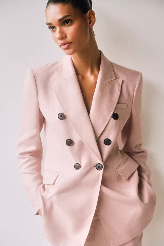 Pink Linen Blazer  | Zara US