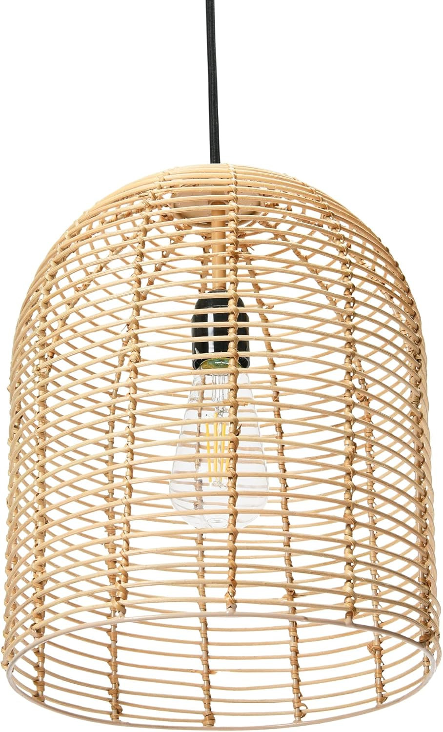 Creative Co-Op EC0745 Modern Boho Handwoven Rattan Coastal Kitchen, Natural Pendant Light | Amazon (US)
