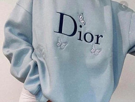 Dior Butterfly Crew Neck/Hoodie/Shirt | Embroidered Design | Designer | Street Wear | Fashion | G... | Etsy (US)