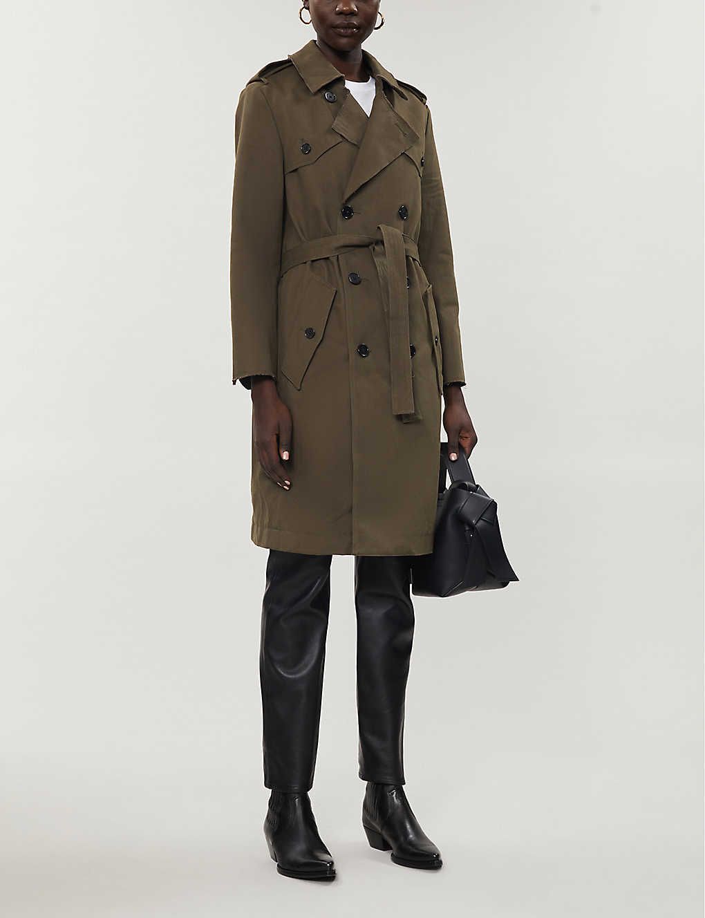 Mia double-breasted cotton-twill coat | Selfridges