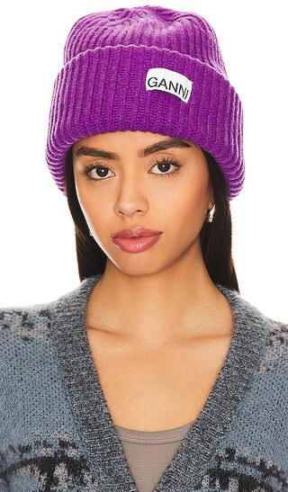 Structured Rib Beanie in Royal Purple | Revolve Clothing (Global)