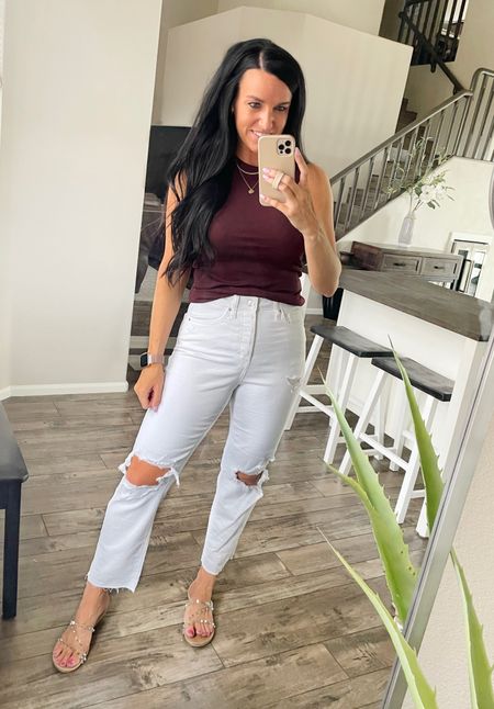 Still on the hunt for white jeans? These Target jeans fit great and are perfect for spring and summer with the cropped straight style. ☀️ 

They fit TTS or go up or between sizes. I’m in my normal size 4.

• white jeans • spring outfit • vacation outfit • cropped jeans • Target jeans • Target tank top • basic tank top • sandals • 

#LTKSeasonal #LTKFind #LTKunder50
