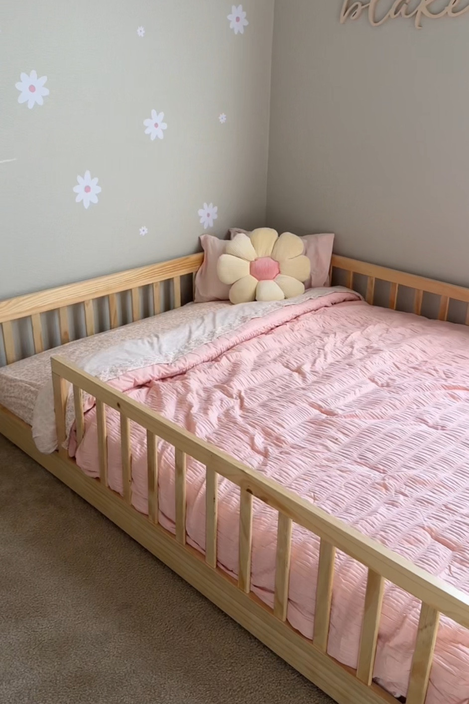 Toddler girl room, floral kids room,
Flower room, girls nursery
