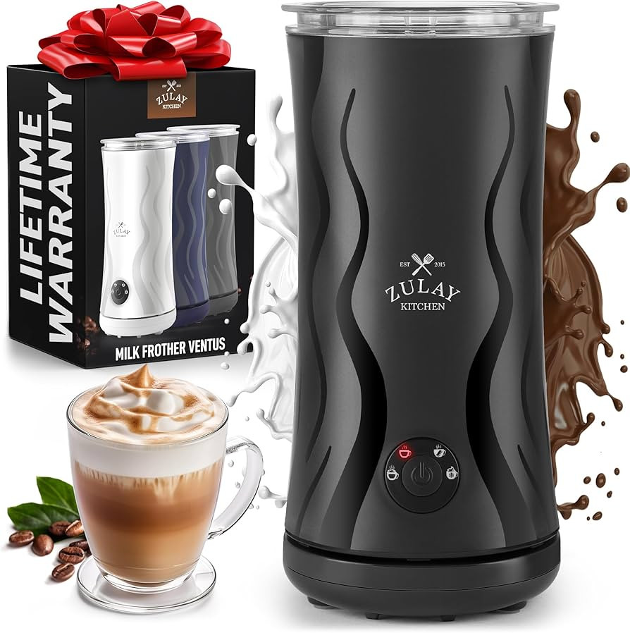 Zulay 4-in-1 Milk Frother and Steamer - Automatic Hot and Cold Foam Maker with Auto Shut Off & Te... | Amazon (US)