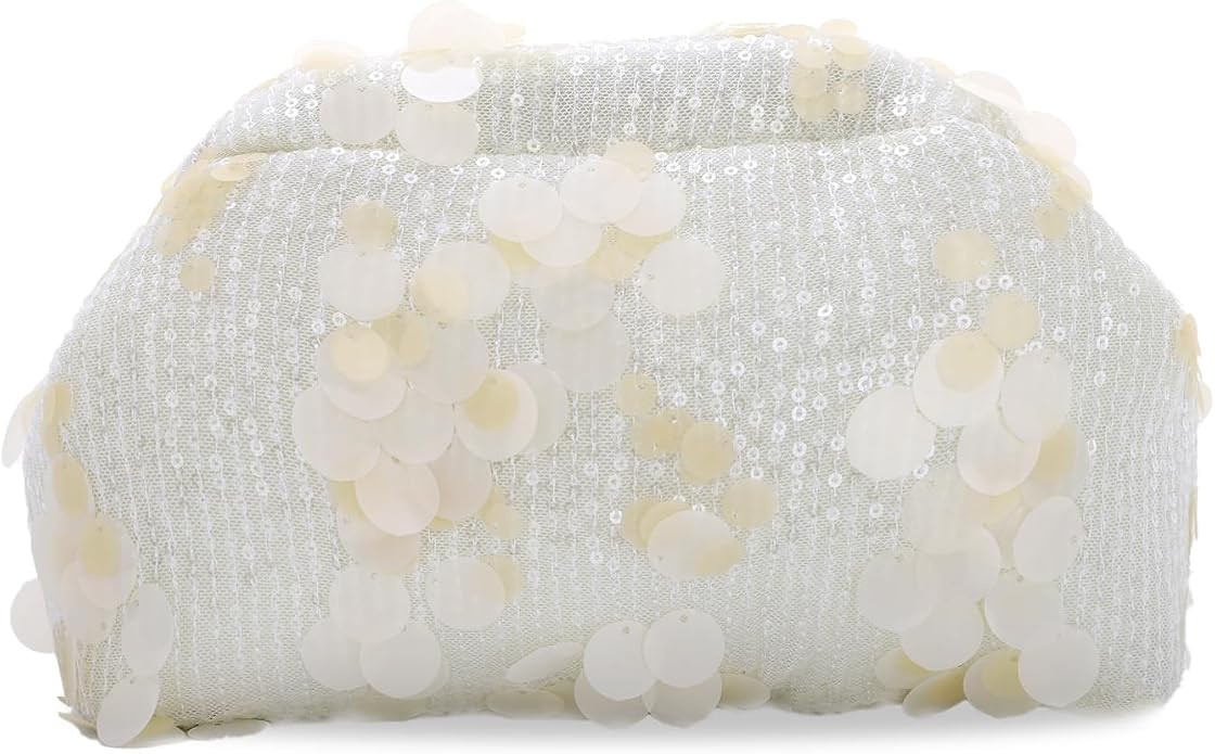 Emprier Sequin Cloud Clutch Bag, Sparkling Dumpling Evening Purse with Chain Strap, Elegant Weddi... | Amazon (US)