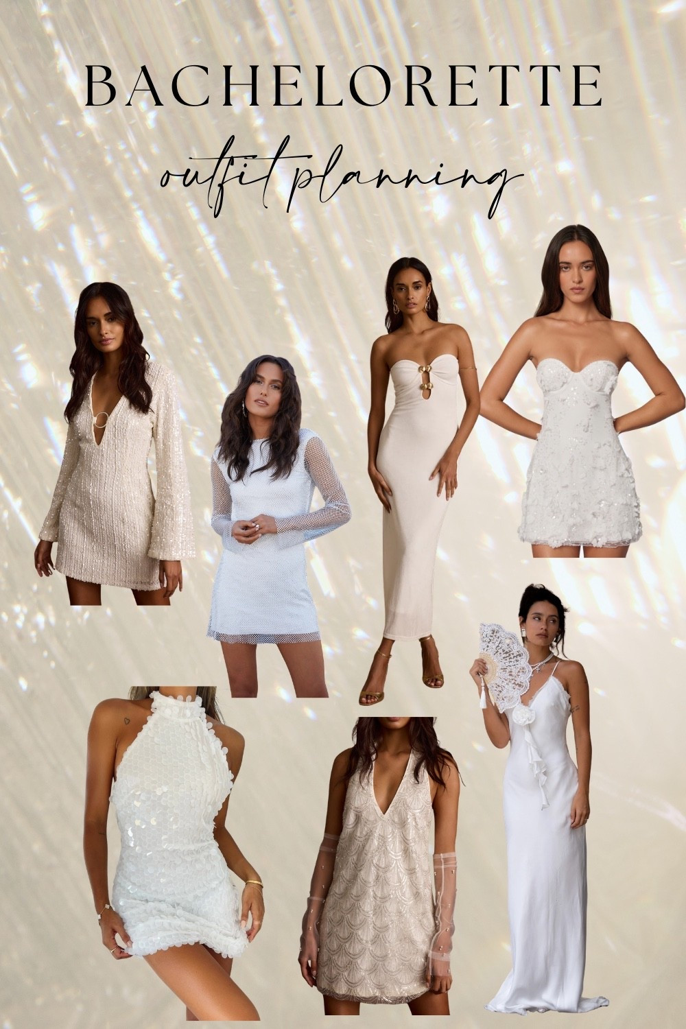 Bachelorette outfit obsessions 🤍✨
The pieces currently living in my head rent free for my Bach trip…think white, a little sparkle, and outfits made for champagne toasts with the girls!🥂

#LTKWedding