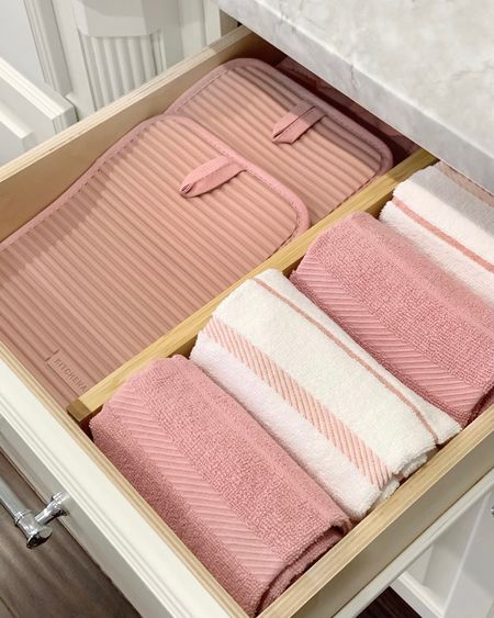 Drawer divider, drawer organizer, pink kitchen towels, pink oven mitt, kitchen accessories, kitchen organization, Valentine’s Day decor 

#LTKFind #LTKhome #LTKsalealert