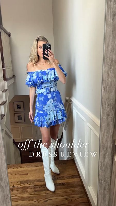 I’m 5’7 wearing a size xsmall 

Ruffle off the shoulder, belted party dress yumi kim dress ruffled dress, baby shower, dress, party dress, wedding guest dress wedding shower dress

#LTKstyletip #LTKSeasonal #LTKparties