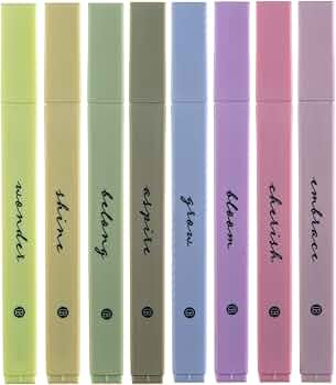 DIVERSEBEE Bible Highlighters with Soft Chisel Tip, 8 Pack Assorted Colors Pens No Bleed, Quick D... | Amazon (US)