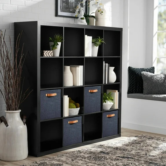 Better Homes & Gardens 16 Cube Storage Organizer, Solid Black | Walmart (US)