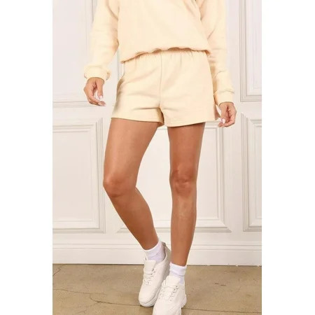 Travel Friendly Comfortable Cream Sweat Shorts | Walmart (US)
