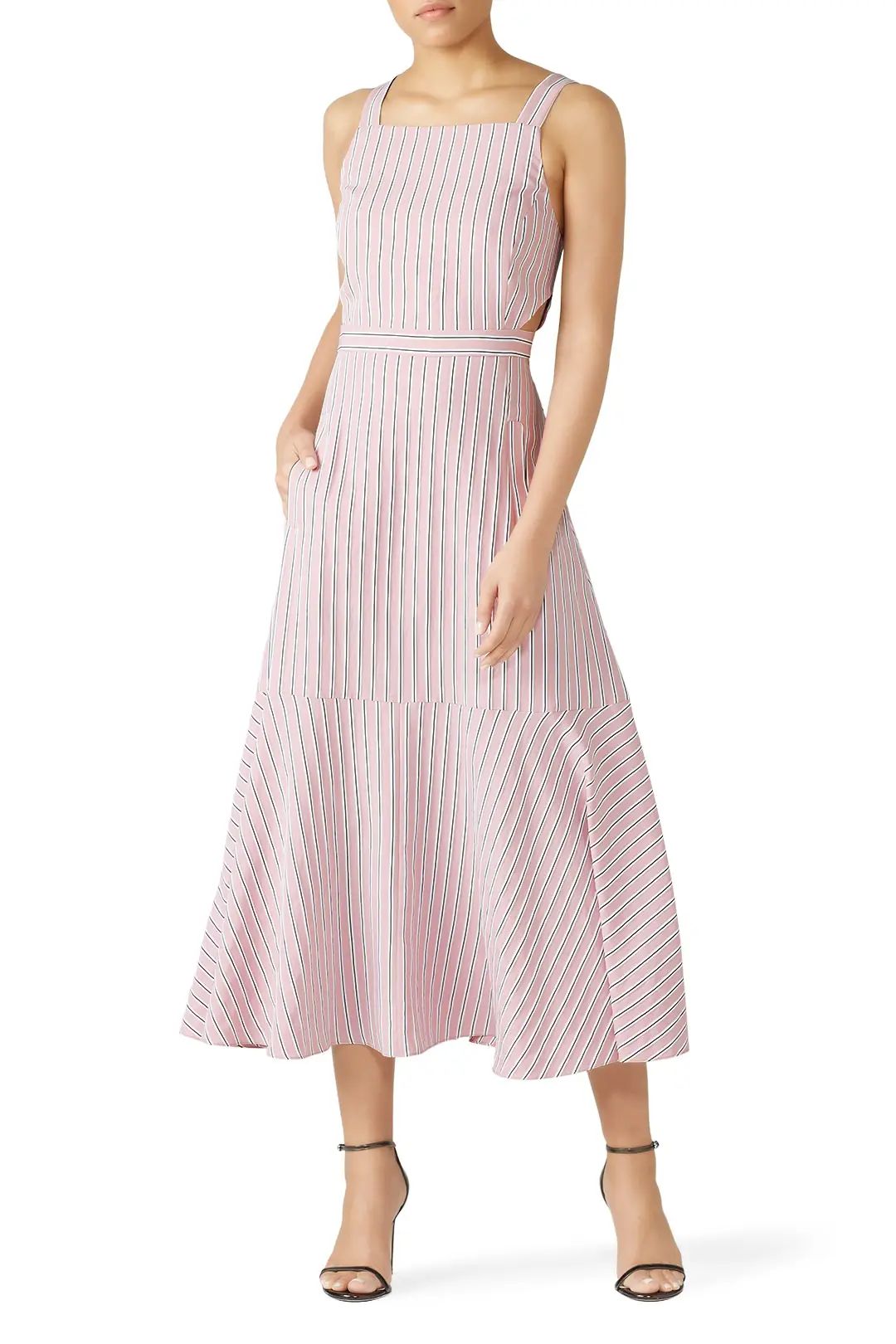 Striped Cut-Out Midi Dress | Rent the Runway
