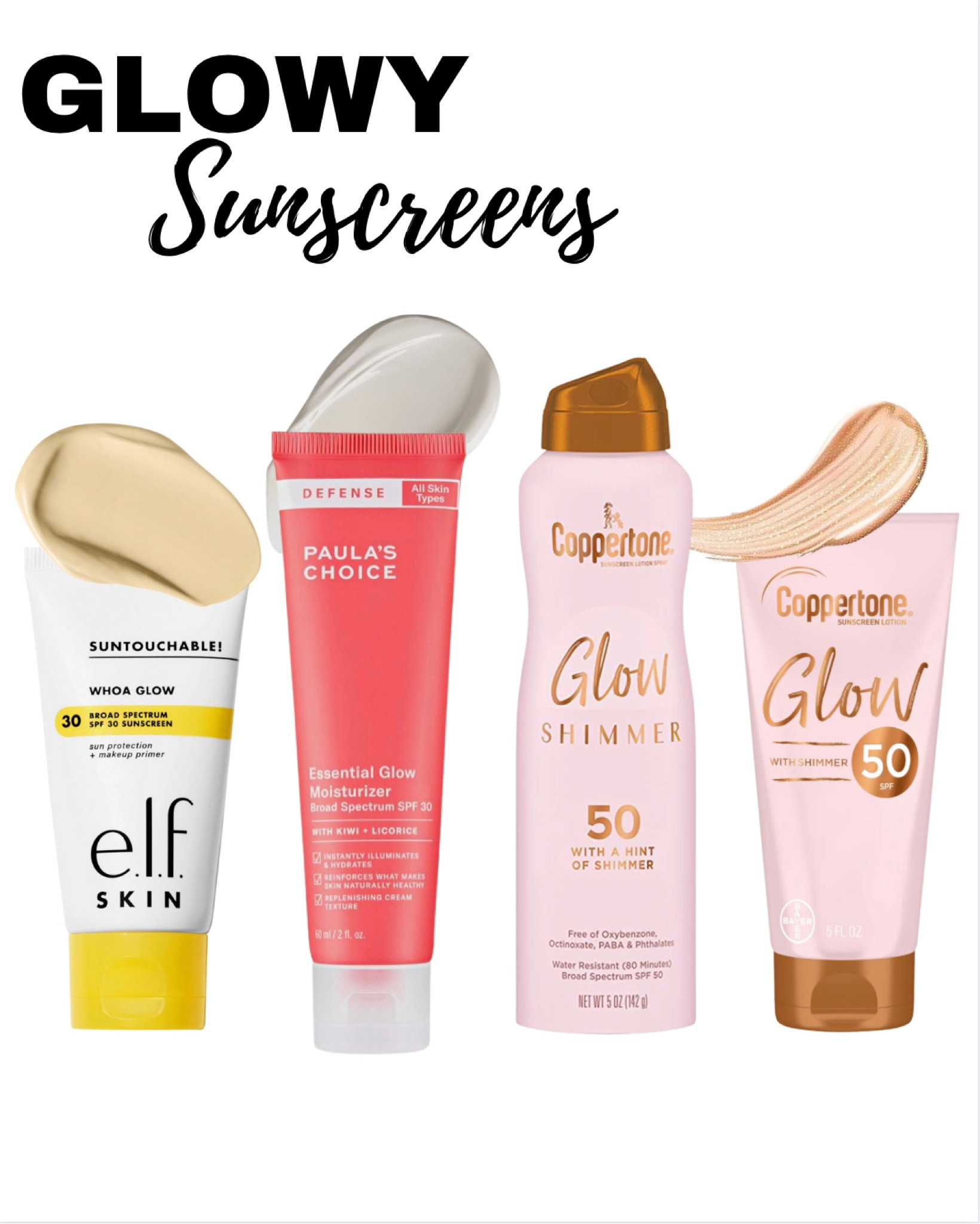 My favorite glowy sunscreens for summer! ☀️✨🏖️

Glowy sunscreens, best spf, shimmer spf 

#LTKswim #LTKSeasonal #LTKbeauty
