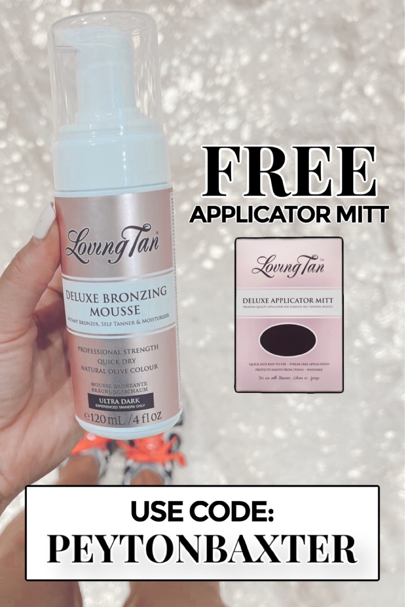 dark tan self tanning mousse - rinse off after 2 hours! 

Use code: PEYTONBAXTER for a free tanning mitt! 

#LTKstyletip #LTKunder50 #LTKbeauty