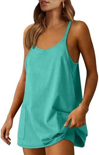 ANRABESS Women Athletic Dress Summer Tennis Workout Active Sports Mini Romper Dress Built in Shor... | Amazon (US)