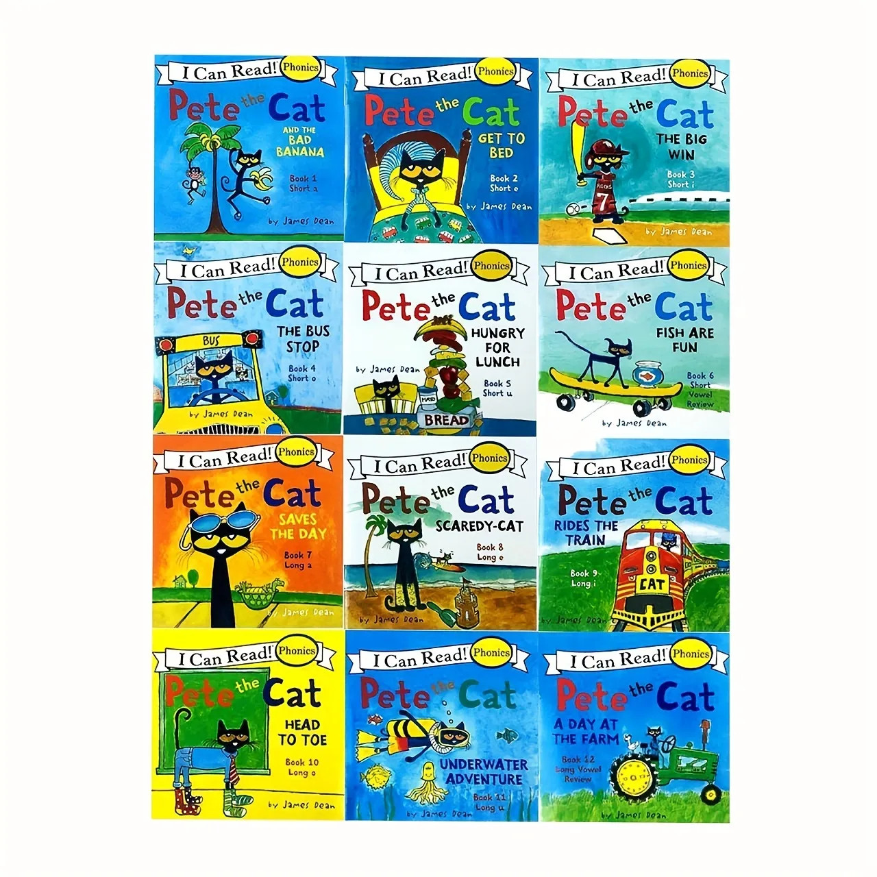 12pcs Books Pete The Cat I Can Read Learning English Picture Book Kids Short Vowel Long Vowel Wor... | Temu Affiliate Program