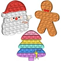 Christmas Pop Fidgets Toys - Gingerbread Man Santa Claus Christmas Tree Popper Fidget Bubbles Silico | Amazon (US)