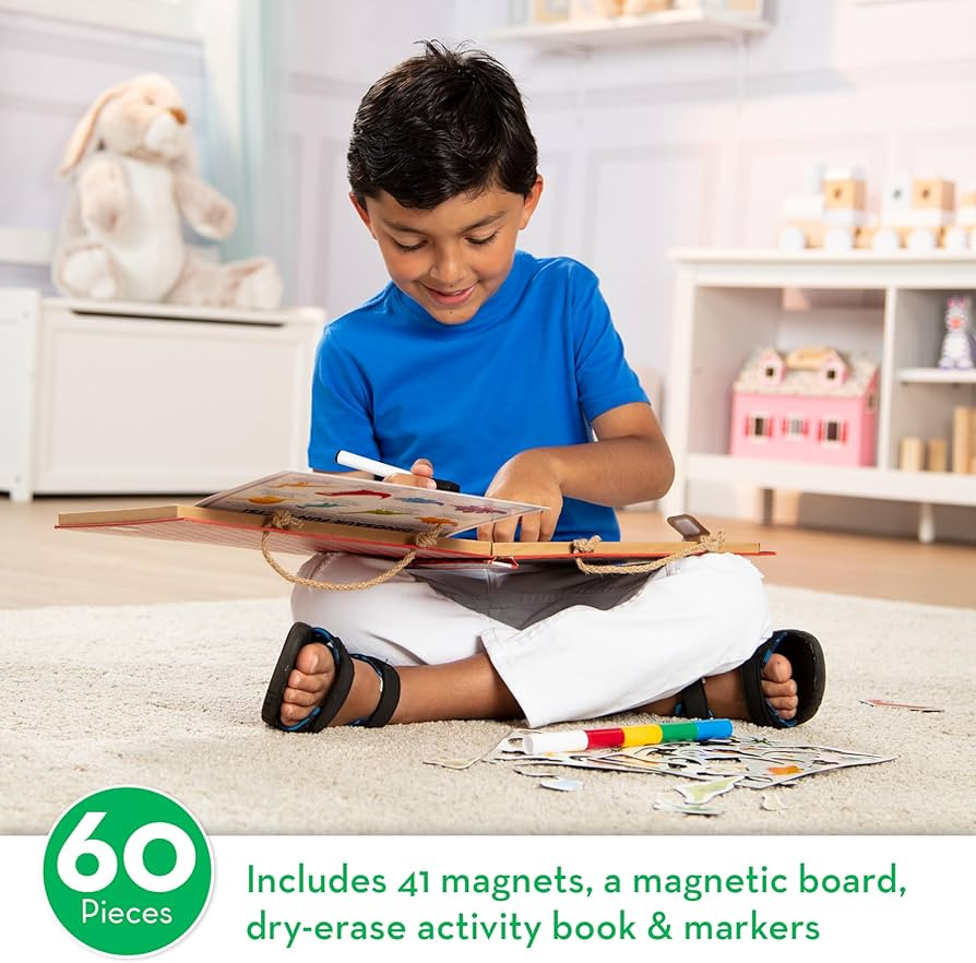 Melissa & Doug Natural Play: Play, Draw, Create Dinosaurs, Drawing Activity Set & Magnet Kit - Re... | Amazon (US)