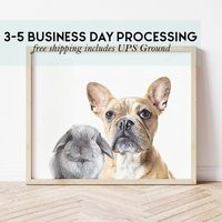 Custom Pet Portrait | Dog Cat From Photo Peekaboo Memorial Gift Art Print | Etsy (US)