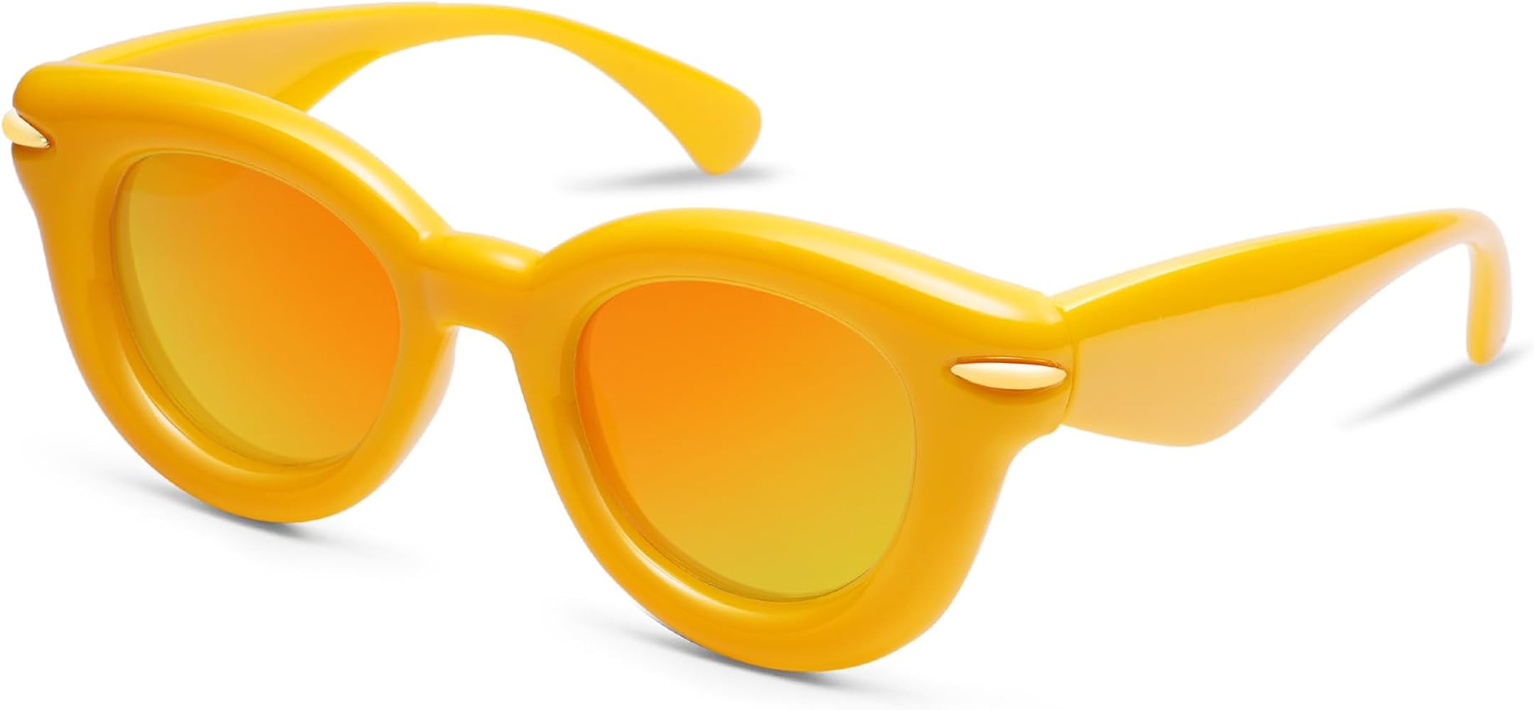 Cute Round Sunglasses for Women Men Trendy Chunky Thick Inflated Shades AP3695 | Amazon (US)