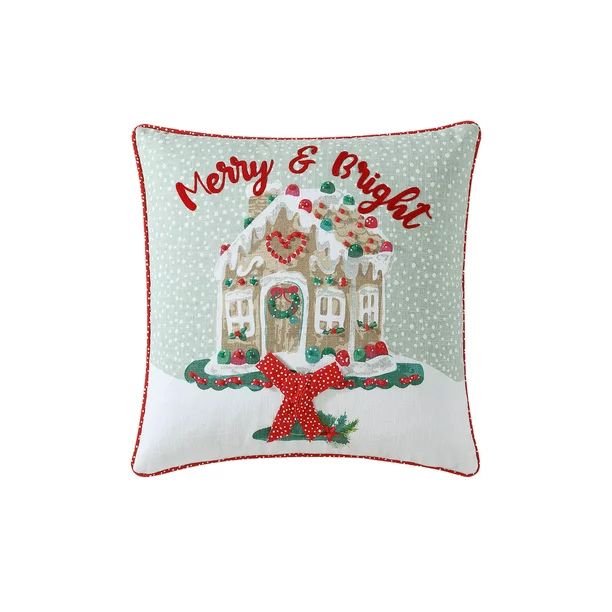 The Pioneer Woman Holiday Gingerbread House Decorative Throw Pillow, 18" x 18" | Walmart (US)