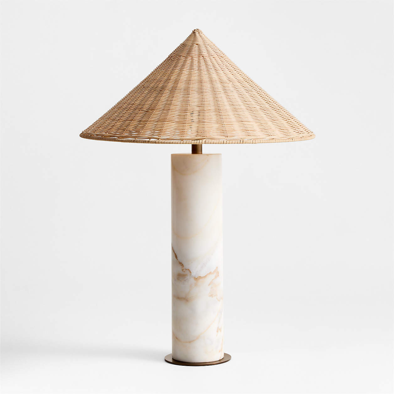 Beachwood Golden Calacatta Marble Table Lamp with Wicker Shade 20.7" by Brigette Romanek | Crate ... | Crate & Barrel