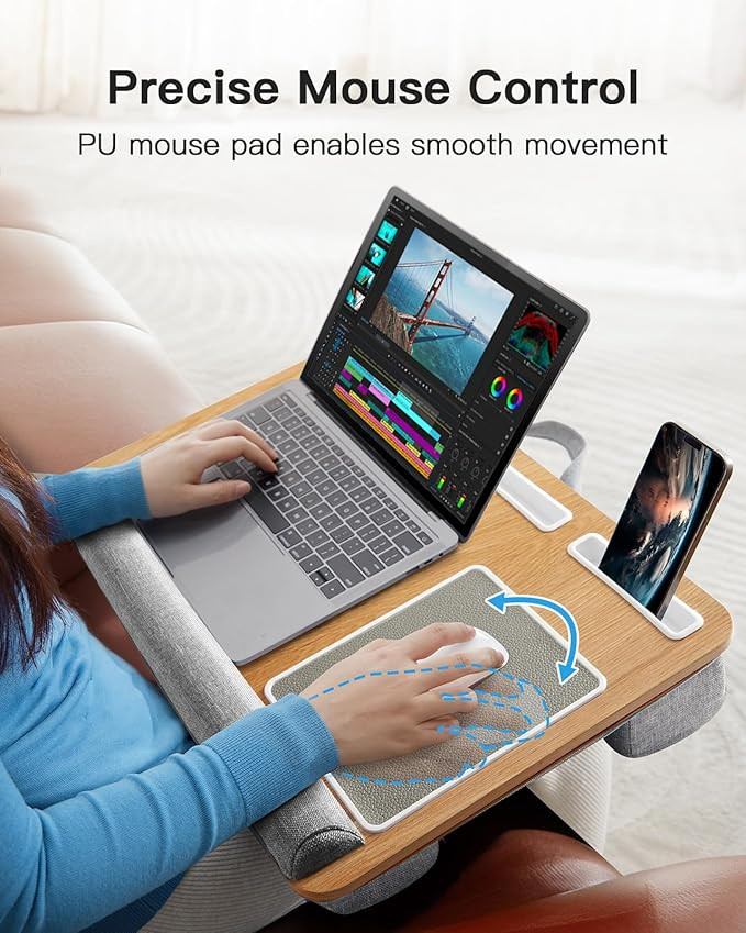 HUANUO Lap Desk - Fits up to 17 inches Laptop Desk, Built in Mouse Pad & Wrist Pad for Notebook, ... | Amazon (US)