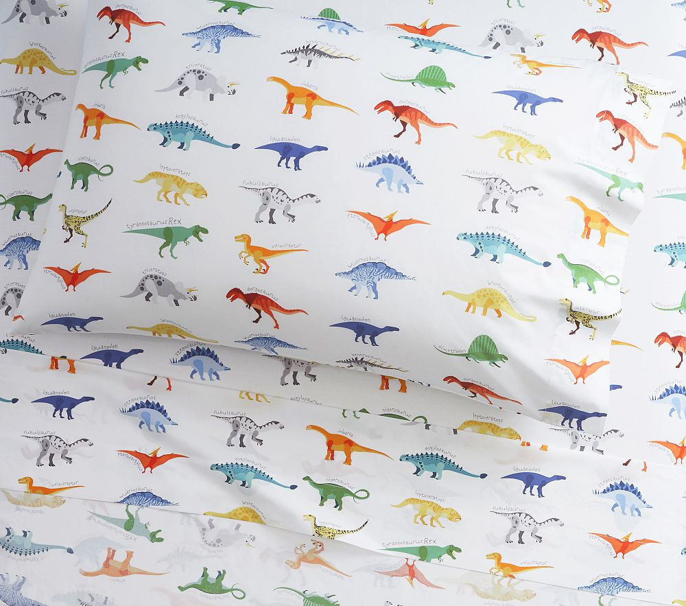 Finn Dino Organic Cotton Sheet Set | Pottery Barn Kids
