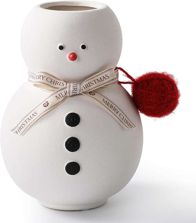 Ceramic Christmas Vase, Snowman Decor vases, Xmas Home Decor, Christmas Decorations Indoor Snowma... | Amazon (US)