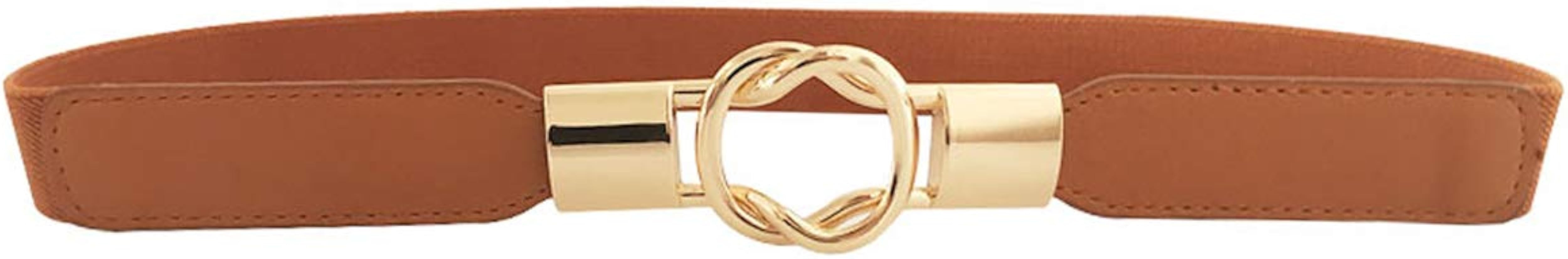 Ayliss Women Elastic Belt Metal Buckle Retro Stretch Skinny Ladies Waist Belt Cinch Thin Belt for... | Amazon (US)